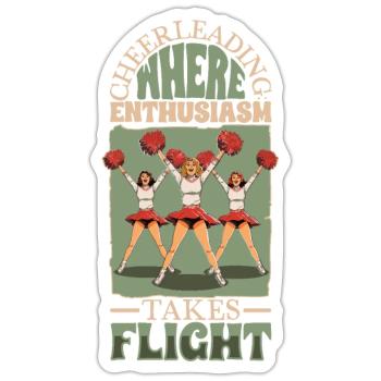 Tenue de pom-pom girl - Sticker taille S (10 x 10 cm) - blanc mat - Devant