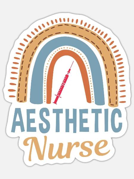 Ästhetische Krankenschwester Regenbogen - Sticker Größe S (10 x 10 cm) - Mattweiß