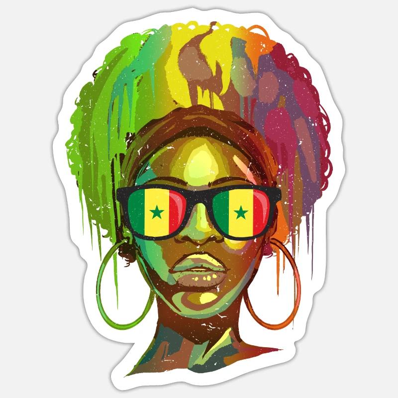 Senegal - Sticker size S (10 x 10 cm) - white matte