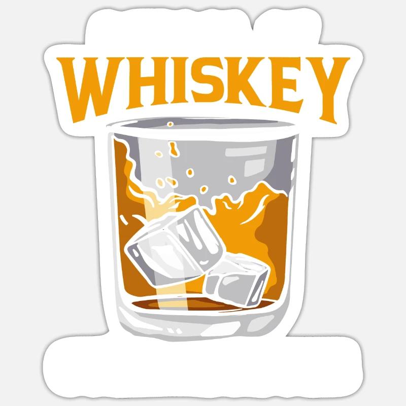 École de whisky - Sticker taille S (10 x 10 cm) - blanc mat