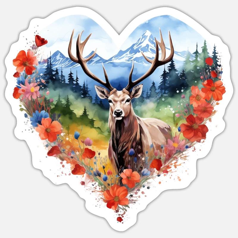 Ersatz Dirndl Hirschgeweih Hirsch Sticker Größe S (10 x 10 cm)