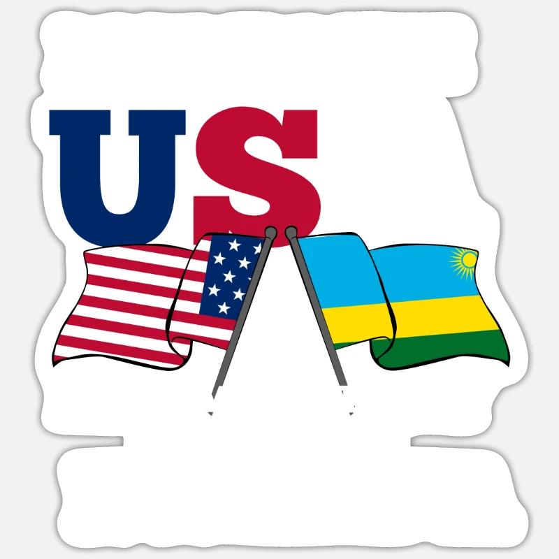 Rwanda - Sticker Größe S (10 x 10 cm) - Mattweiß