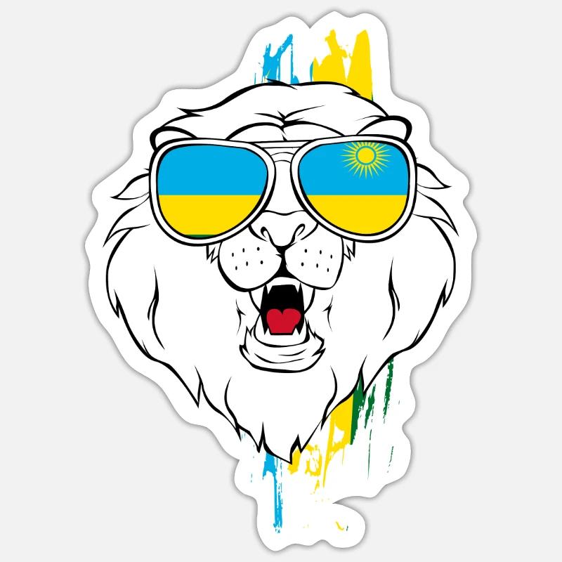 Rwanda - Sticker Größe S (10 x 10 cm) - Mattweiß