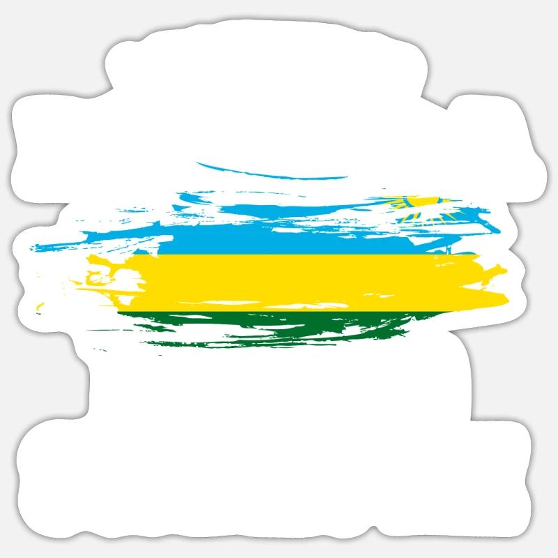 Rwanda - Sticker Größe S (10 x 10 cm) - Mattweiß