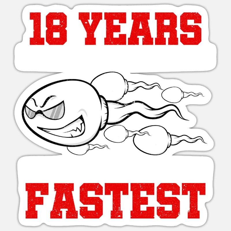 Il y a 18 ans, j’étais le plus rapide - Sticker taille S (10 x 10 cm) - blanc mat