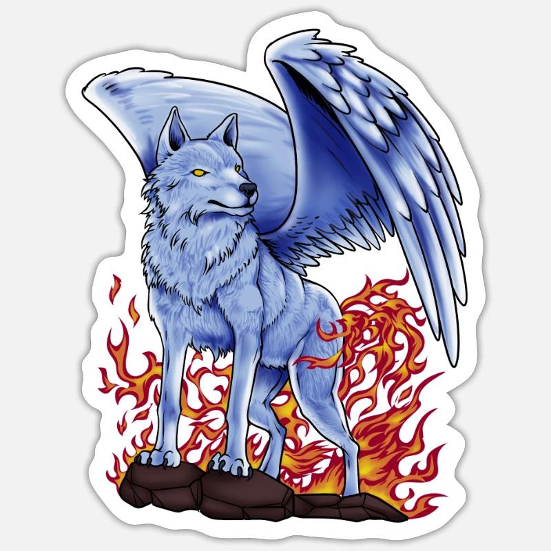 Dieu slave Simargl - Sticker taille S (10 x 10 cm) - blanc mat