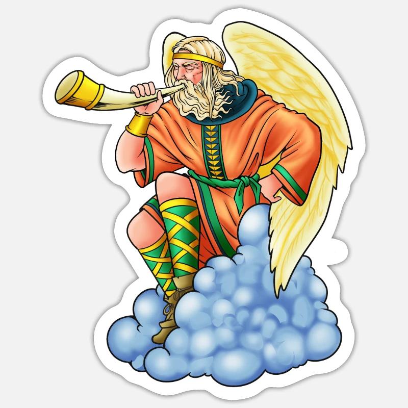 Dieu slave Stribog - Sticker taille S (10 x 10 cm) - blanc mat