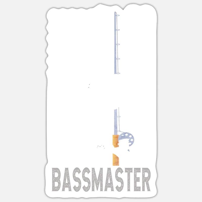 Pêche à la perche - Sticker taille S (10 x 10 cm) - blanc mat