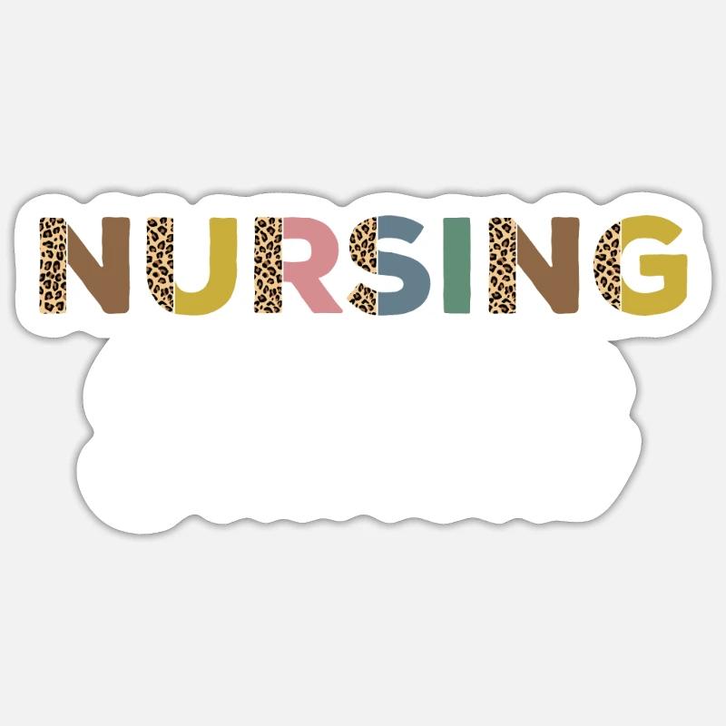 Nursing student with leopard print Sticker size S (10 x 10 cm)