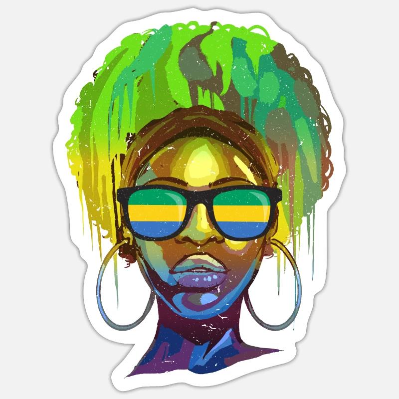 Gabon - Sticker size S (10 x 10 cm) - white matte