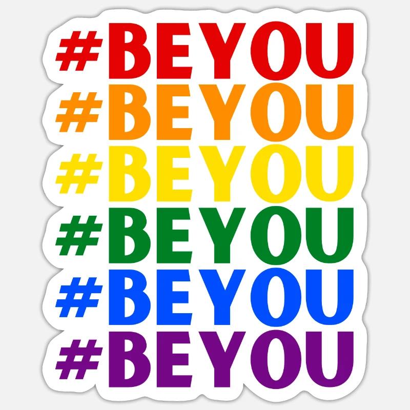 #BeYou - Sticker size S (10 x 10 cm) - white matte
