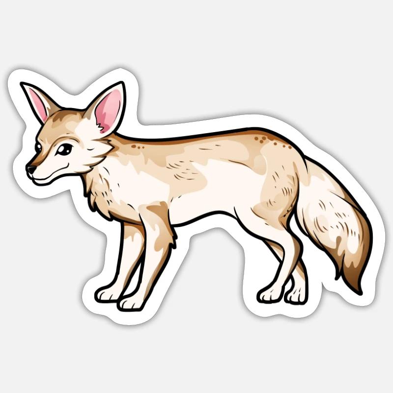 Zeichnung eines Blassfuchs Sticker Größe S (10 x 10 cm)