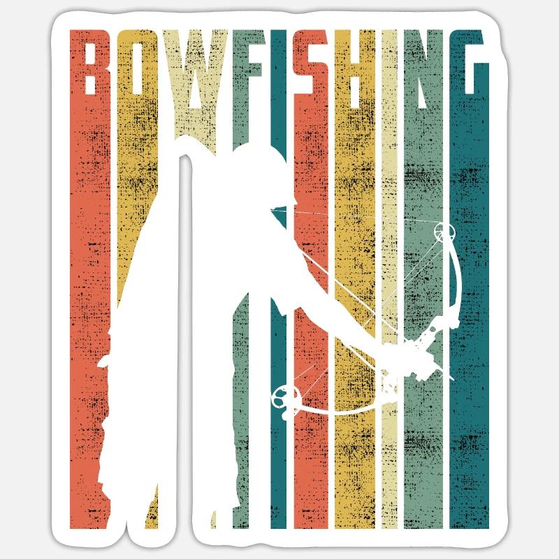 Bogenfischen Bogenjäger Fischjagd Bogen Sticker Größe S (10 x 10 cm)