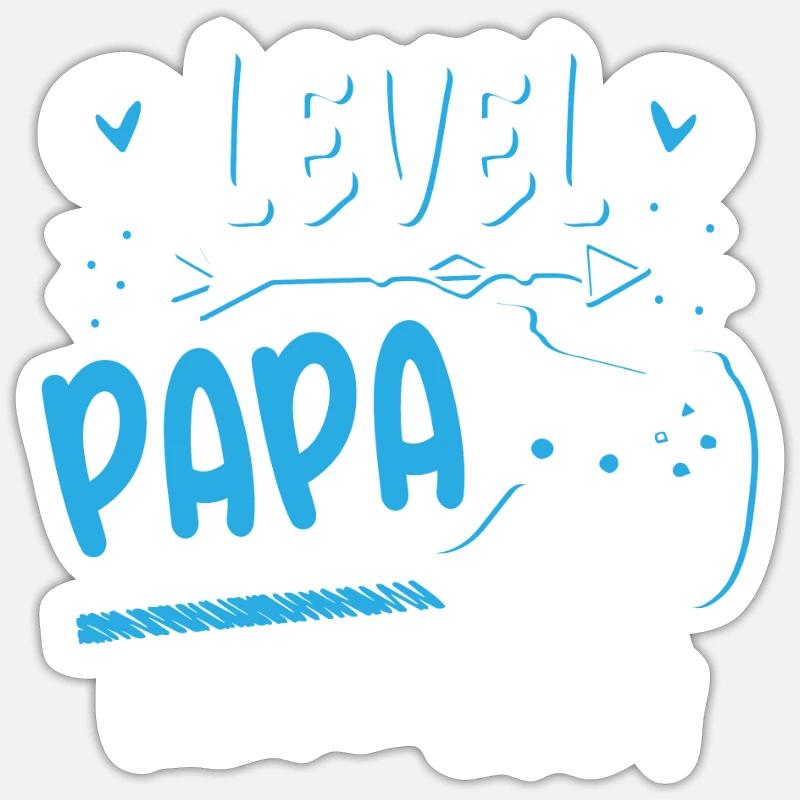 Papa Level Loading 2024 - Sticker Größe S (10 x 10 cm) - Mattweiß