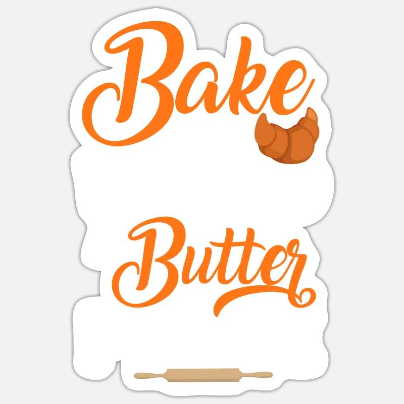 Funny bread baking baker - Sticker size S (10 x 10 cm) - white matte