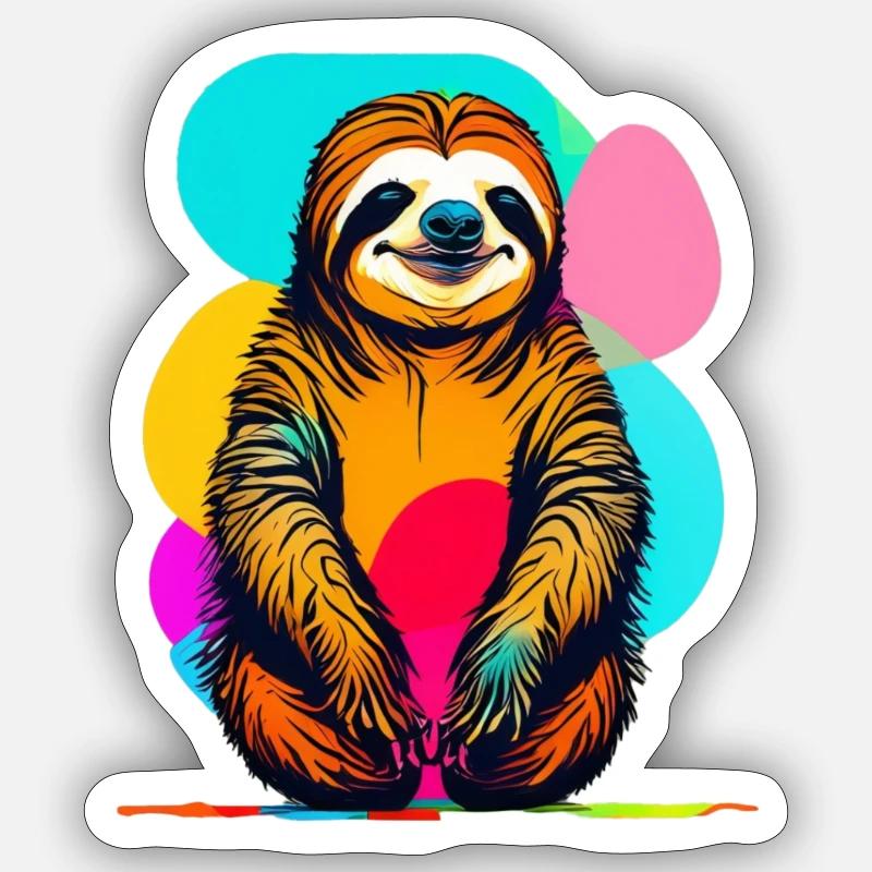 Faultier - Sticker Größe S (10 x 10 cm) - Mattweiß
