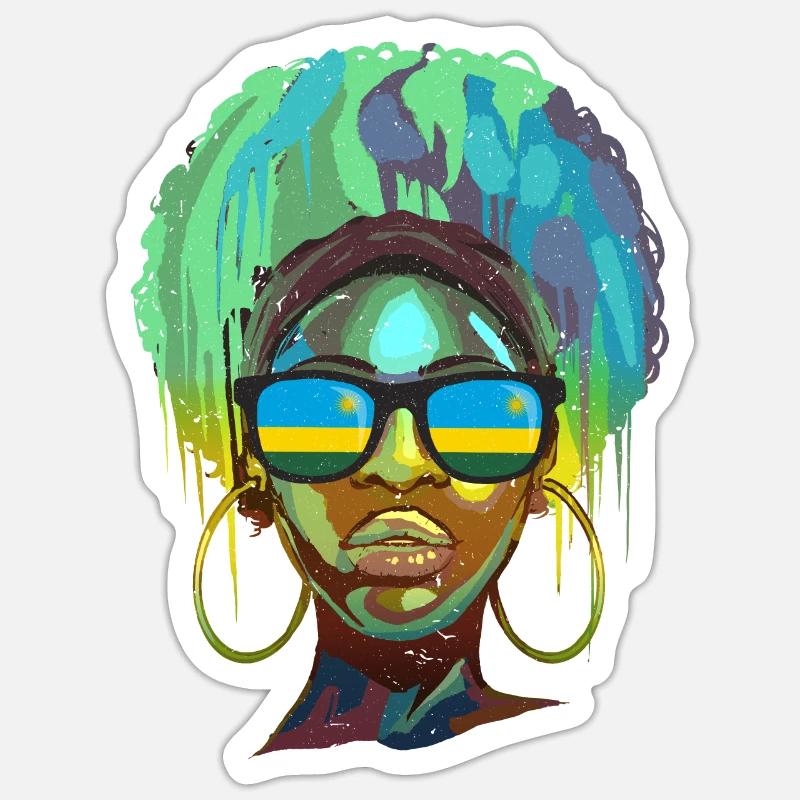 Rwanda - Sticker size S (10 x 10 cm) - white matte