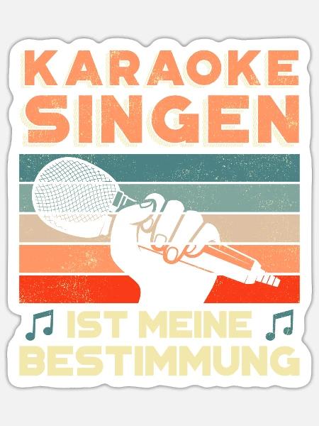 Karaoke Singen Für Lustige Karaoke Sängerin Karaok - Sticker Größe S (10 x 10 cm) - Mattweiß