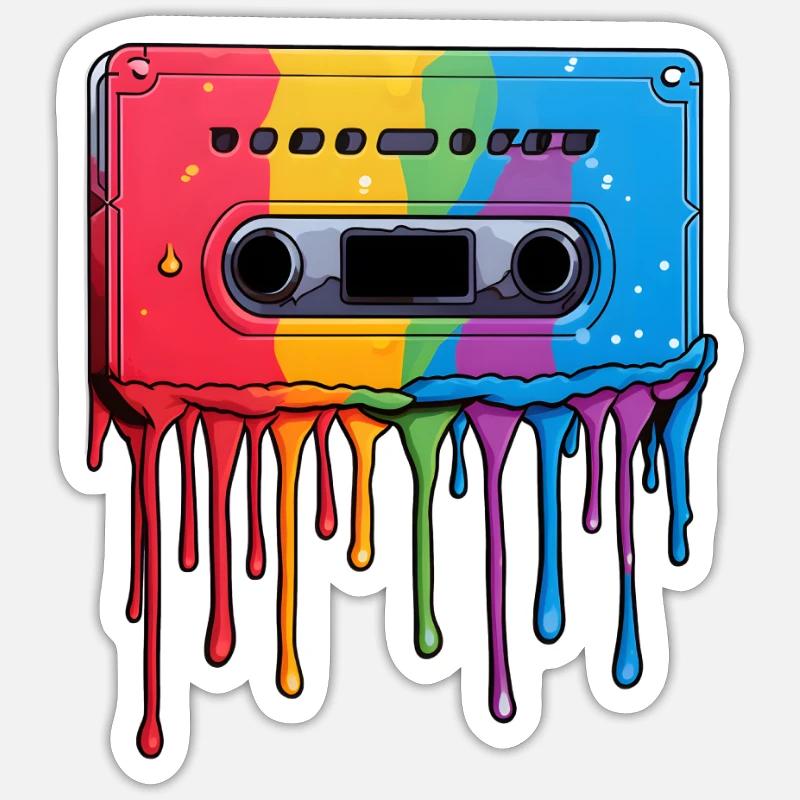Cassette Drops - Sticker size S (10 x 10 cm) - white matte