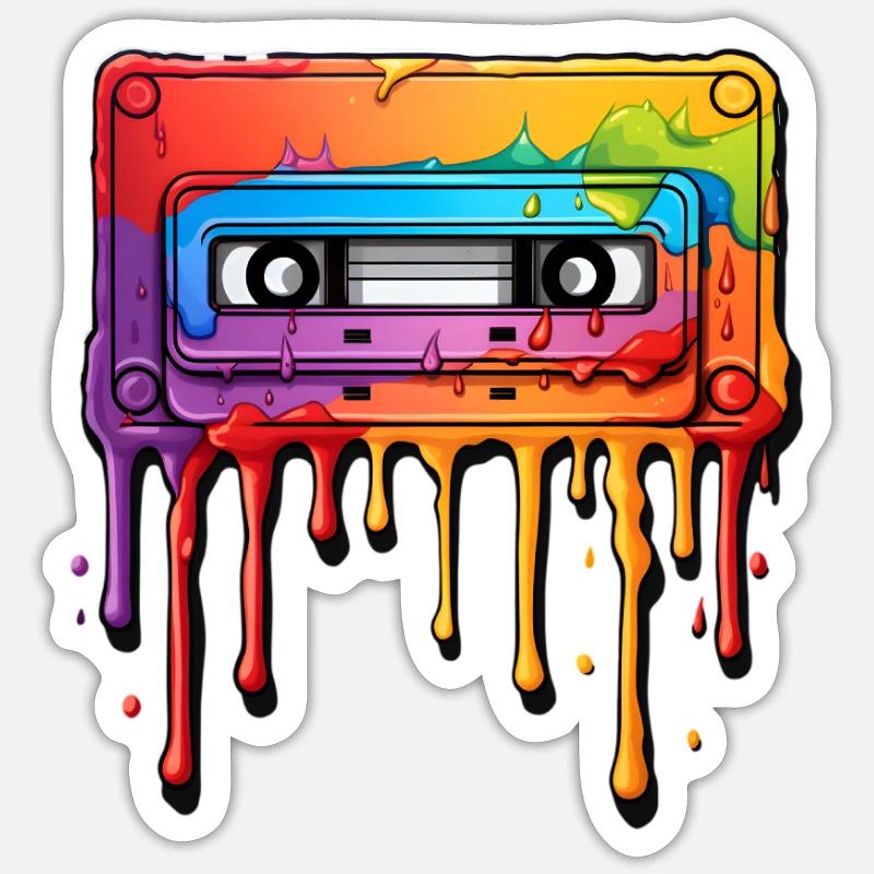Cassette - Sticker taille S (10 x 10 cm) - blanc mat