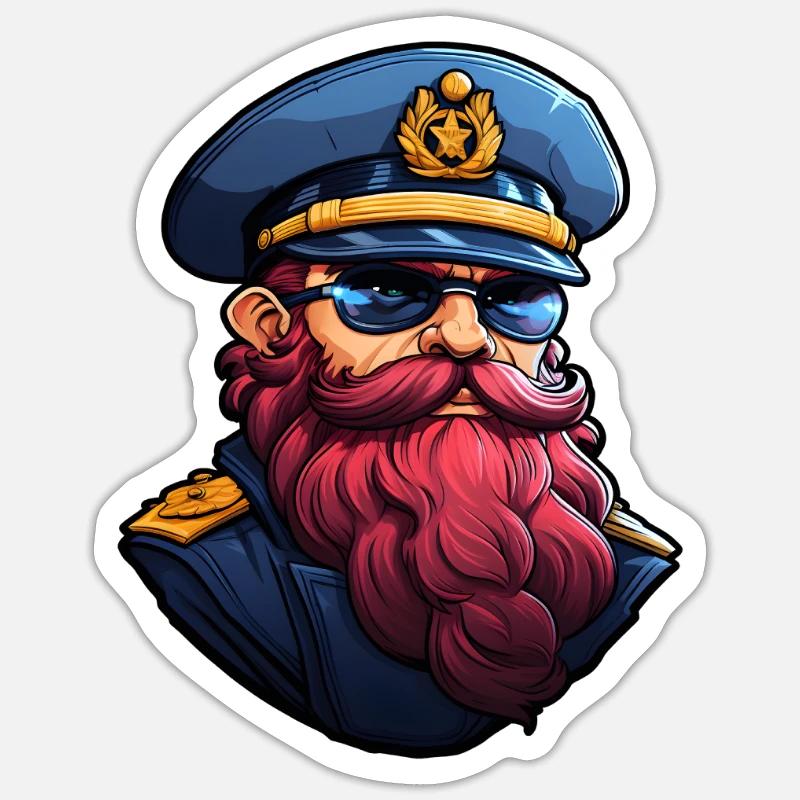 Sailor with beard Sticker size S (10 x 10 cm)