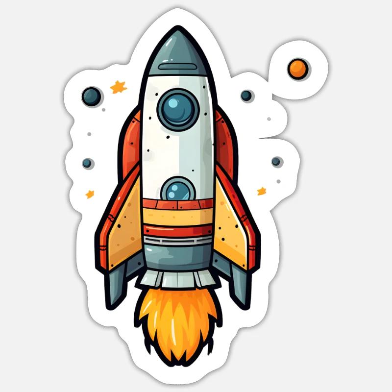 Rakete Sticker Größe S (10 x 10 cm)