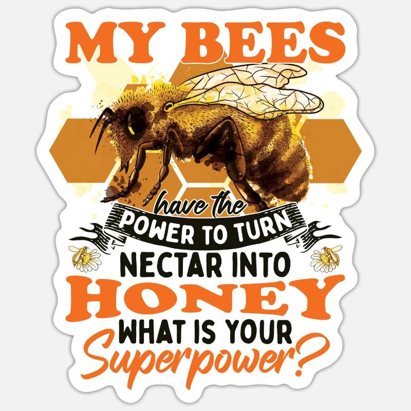 Bees Saying Nectar Sticker size S (10 x 10 cm)