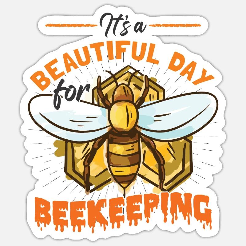Beekeeping - Sticker size S (10 x 10 cm) - white matte