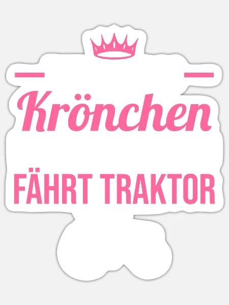 Landwirtschaft Landwirt Traktor Prinzessin Bauer - Sticker Größe S (10 x 10 cm) - Mattweiß