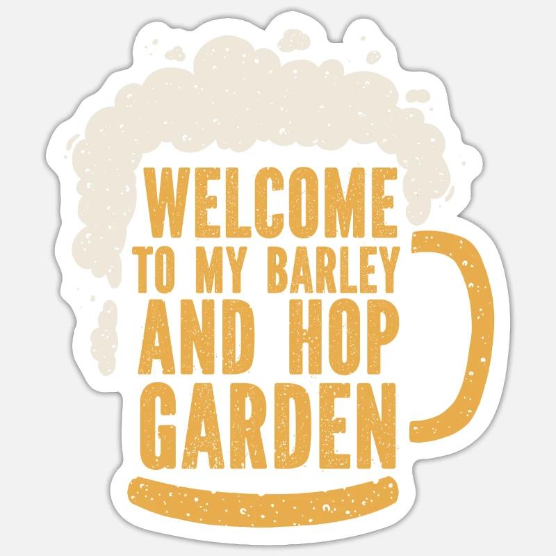 Hobbygärtner Garten Witzig Garten Bier - Sticker Größe S (10 x 10 cm) - Mattweiß