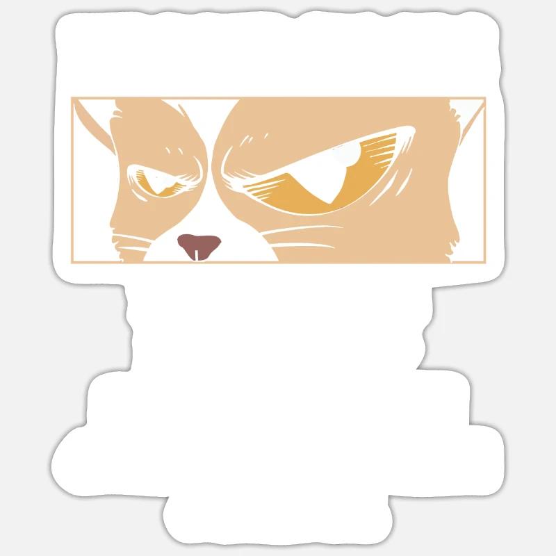 Humour de chat - Sticker taille S (10 x 10 cm) - blanc mat