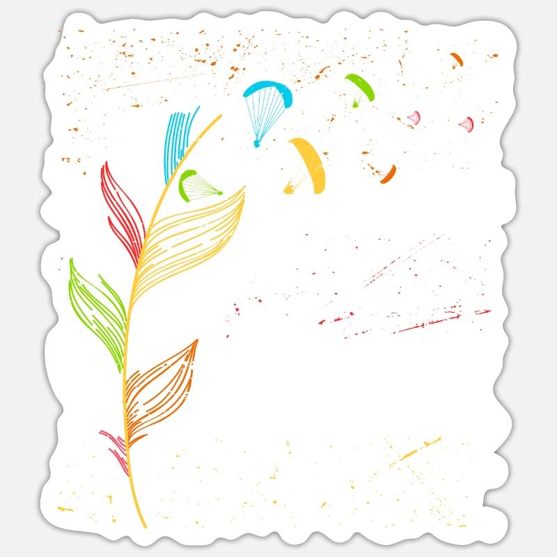 Gleitschirmflug Pusteblume Paragliding Piloten - Sticker Größe S (10 x 10 cm) - Mattweiß