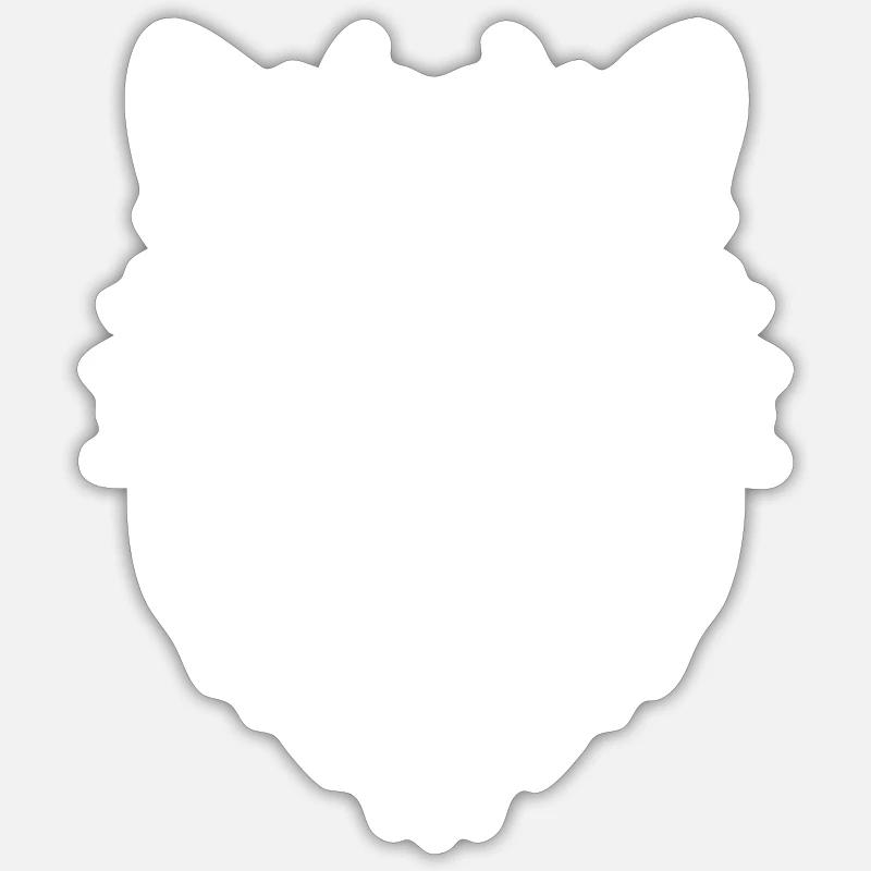 Wolf Kopf - Sticker Größe S (10 x 10 cm) - Mattweiß