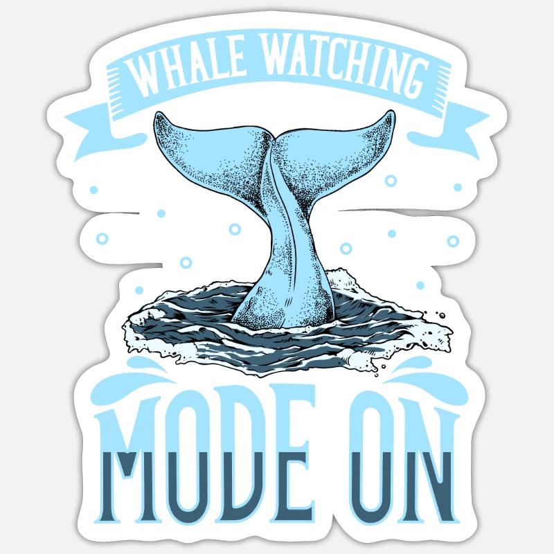 Mode d’observation des baleines activé - Walbeobachtung - Sticker taille S (10 x 10 cm) - blanc mat