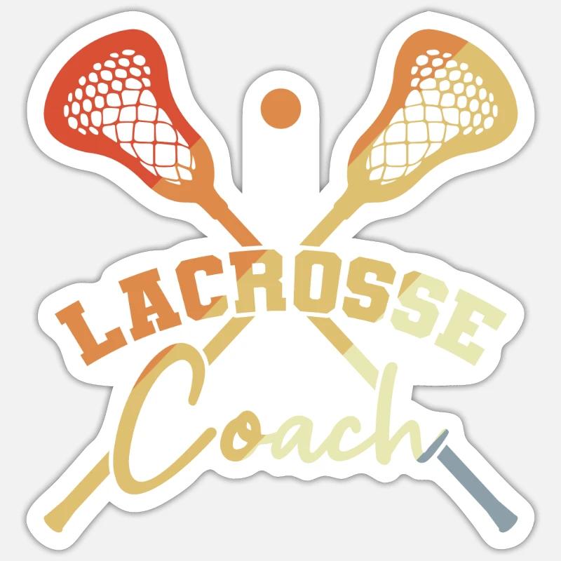 Lacrosse Trainer - Sticker size S (10 x 10 cm) - white matte