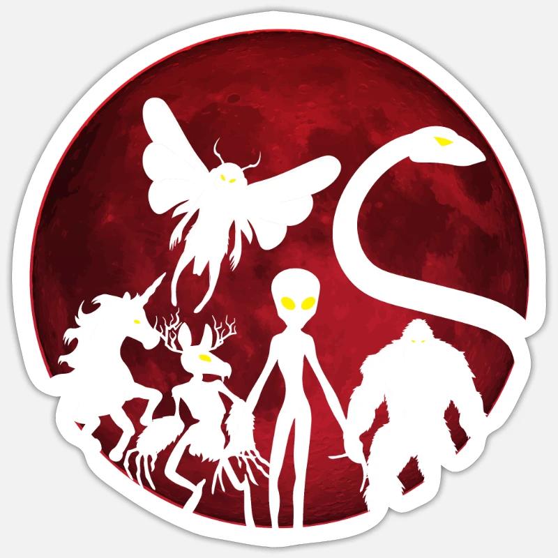 Cryptozoology Cryptids Crew - Sticker size S (10 x 10 cm) - white matte