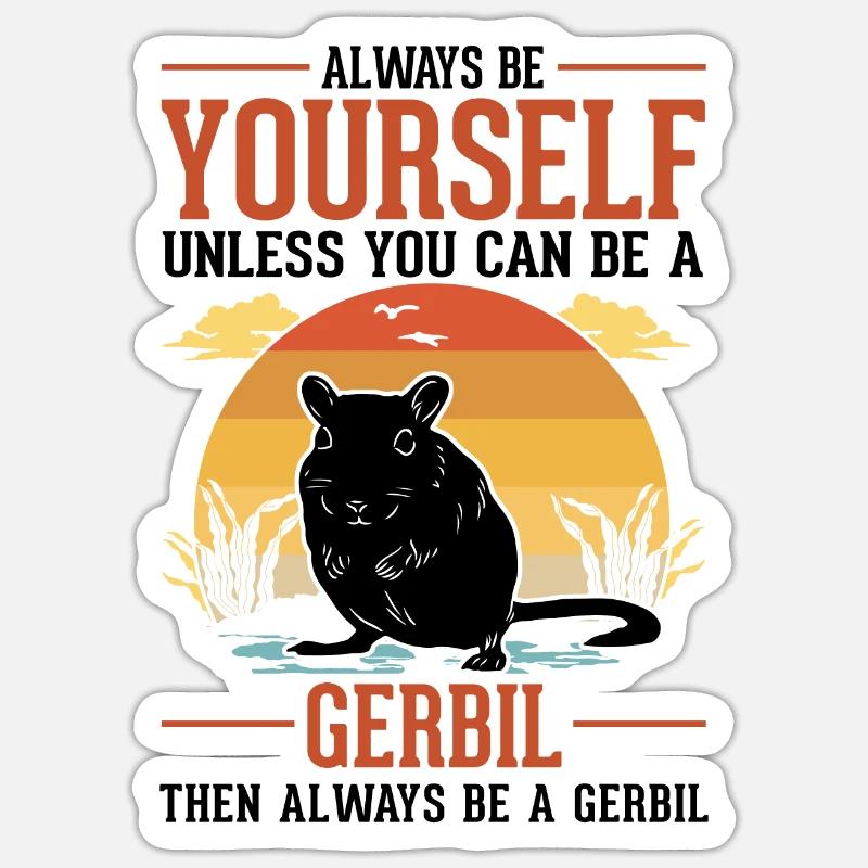 Gerbille Cadeau Rat de course Gerbille Sticker taille S (10 x 10 cm)