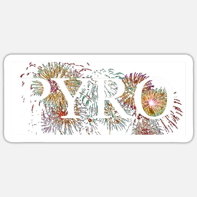 Feu d’artifice PYRO - Sticker taille S (10 x 10 cm) - blanc mat