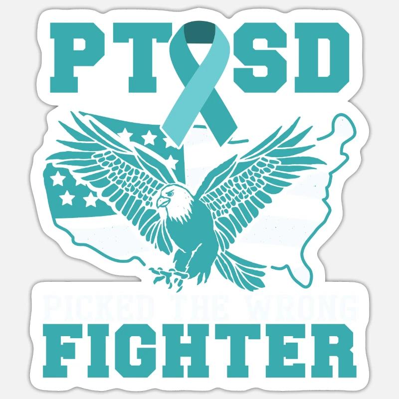 PTSD Picked The Wrong Fighter Sticker size S (10 x 10 cm)