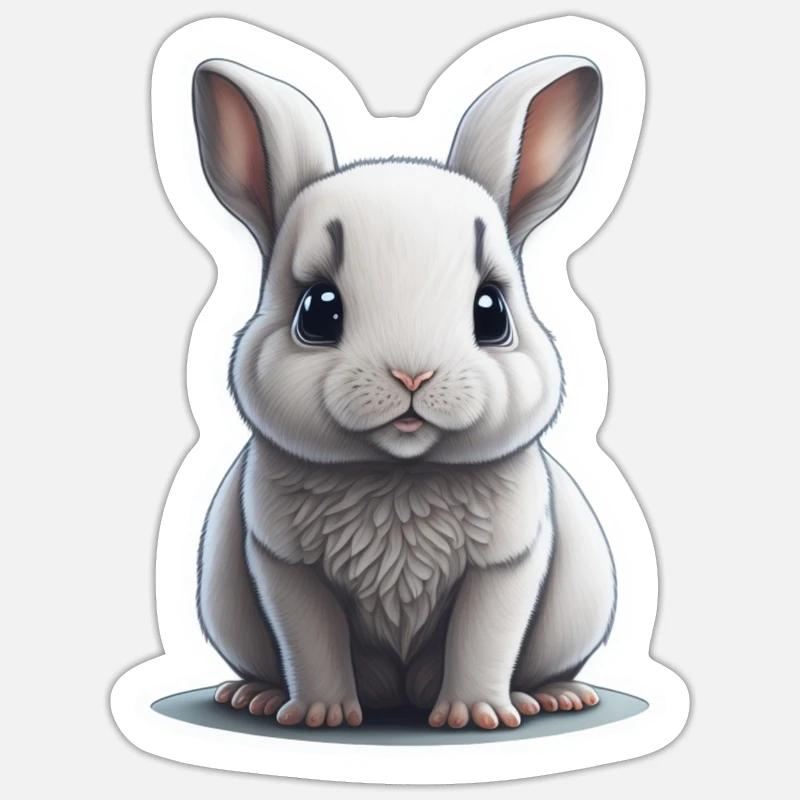 Rabbit Rabbit Bunny Floppy Ear Sticker size S (10 x 10 cm)