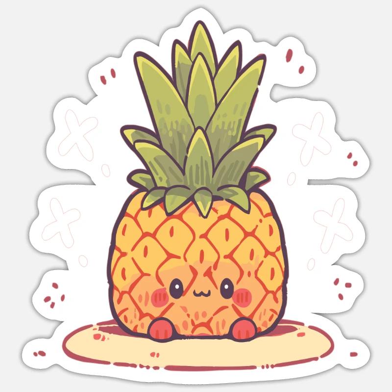 Pineapple Plant Pineapple Fruit Fruit - Sticker size S (10 x 10 cm) - white matte