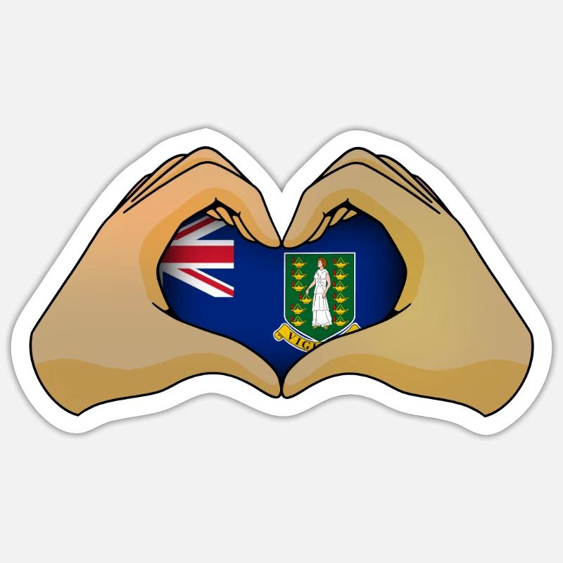 Îles Vierges britanniques - Sticker taille S (10 x 10 cm) - blanc mat