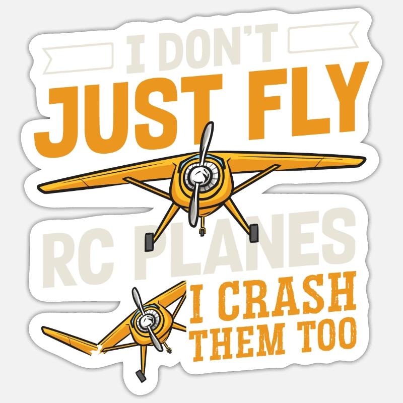 Remote Controlled Airplane Model Airplane - Sticker size S (10 x 10 cm) - white matte