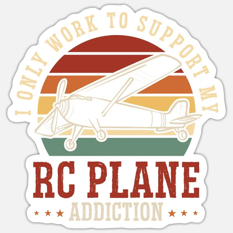 Modèle d’avion télécommandé - Sticker taille S (10 x 10 cm) - blanc mat