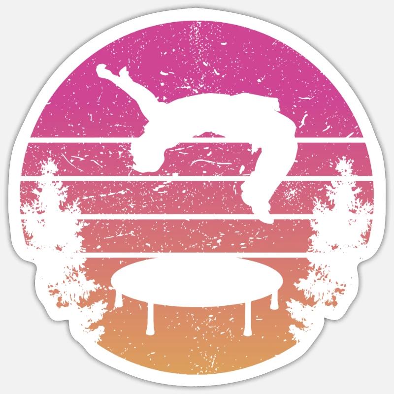 Trampolin Retro Backflip Sticker Größe S (10 x 10 cm)