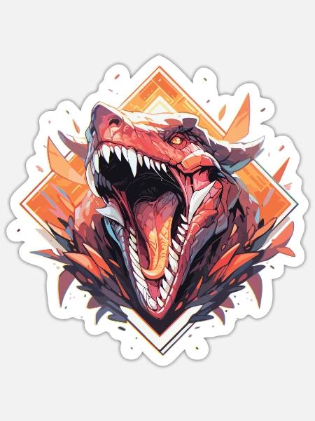 Dinosaurier Trex Dinos Dinosaurus Dino Baby - Sticker Größe S (10 x 10 cm) - Mattweiß
