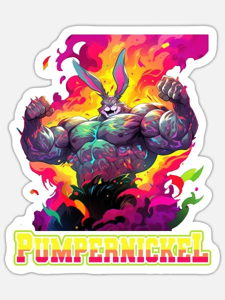 Pumpernickel Bodybuilding Kraftsport Fitness Meme - Sticker Größe S (10 x 10 cm) - Mattweiß