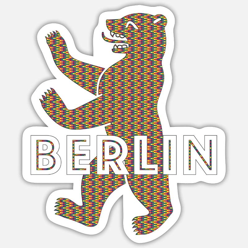 Ours de Berlin - Sticker taille S (10 x 10 cm) - blanc mat