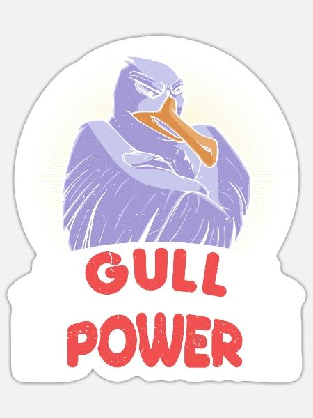 Möwen Gull Power Küstenvogel Ostsee Nordsee - Sticker Größe S (10 x 10 cm) - Mattweiß