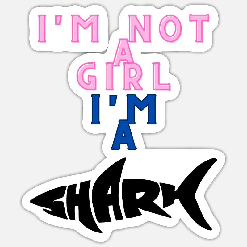 REQUIN - Sticker taille S (10 x 10 cm) - blanc mat